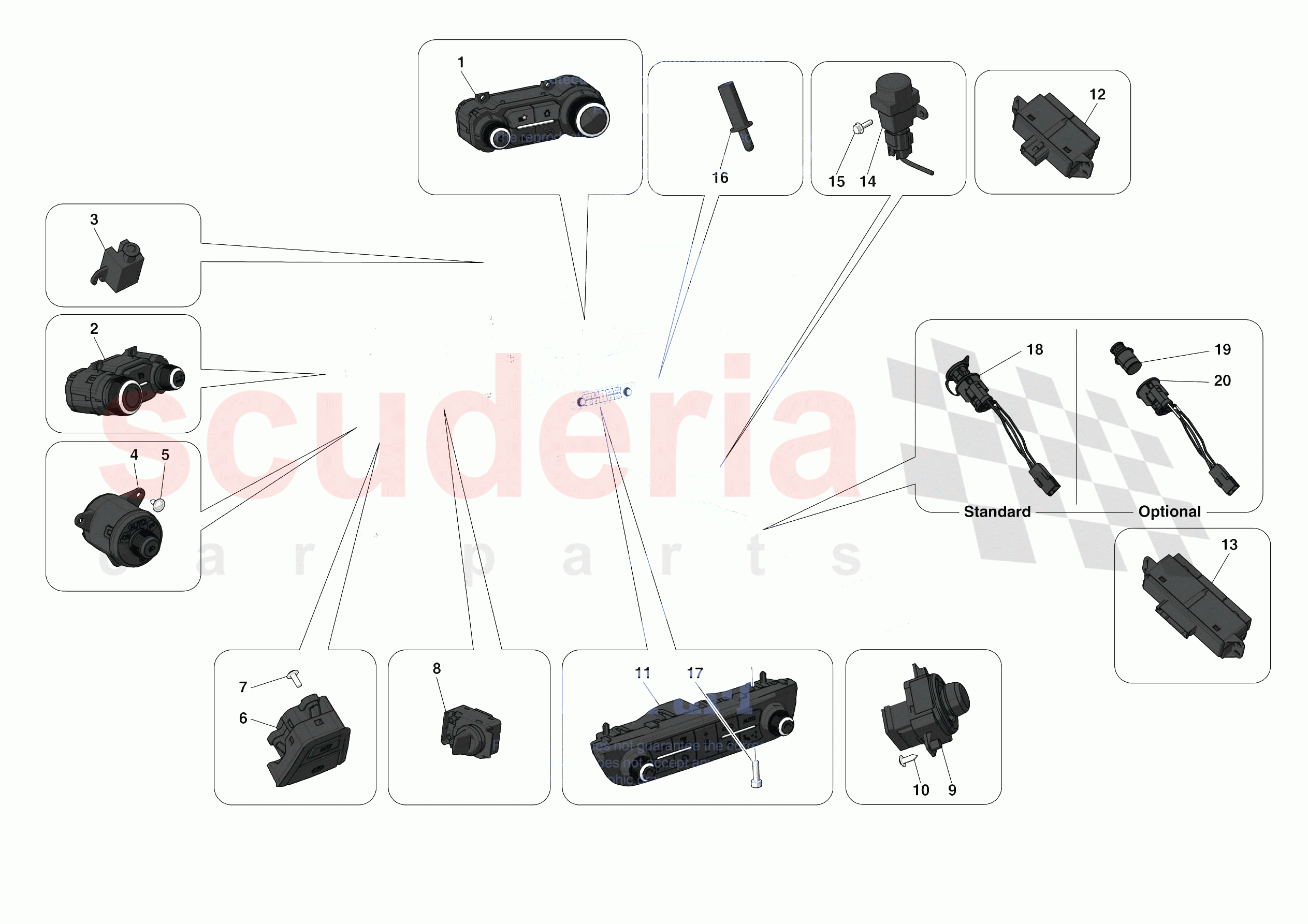 OTHER ELECTRICAL CONTROLS of Ferrari Ferrari F8 Spider USA