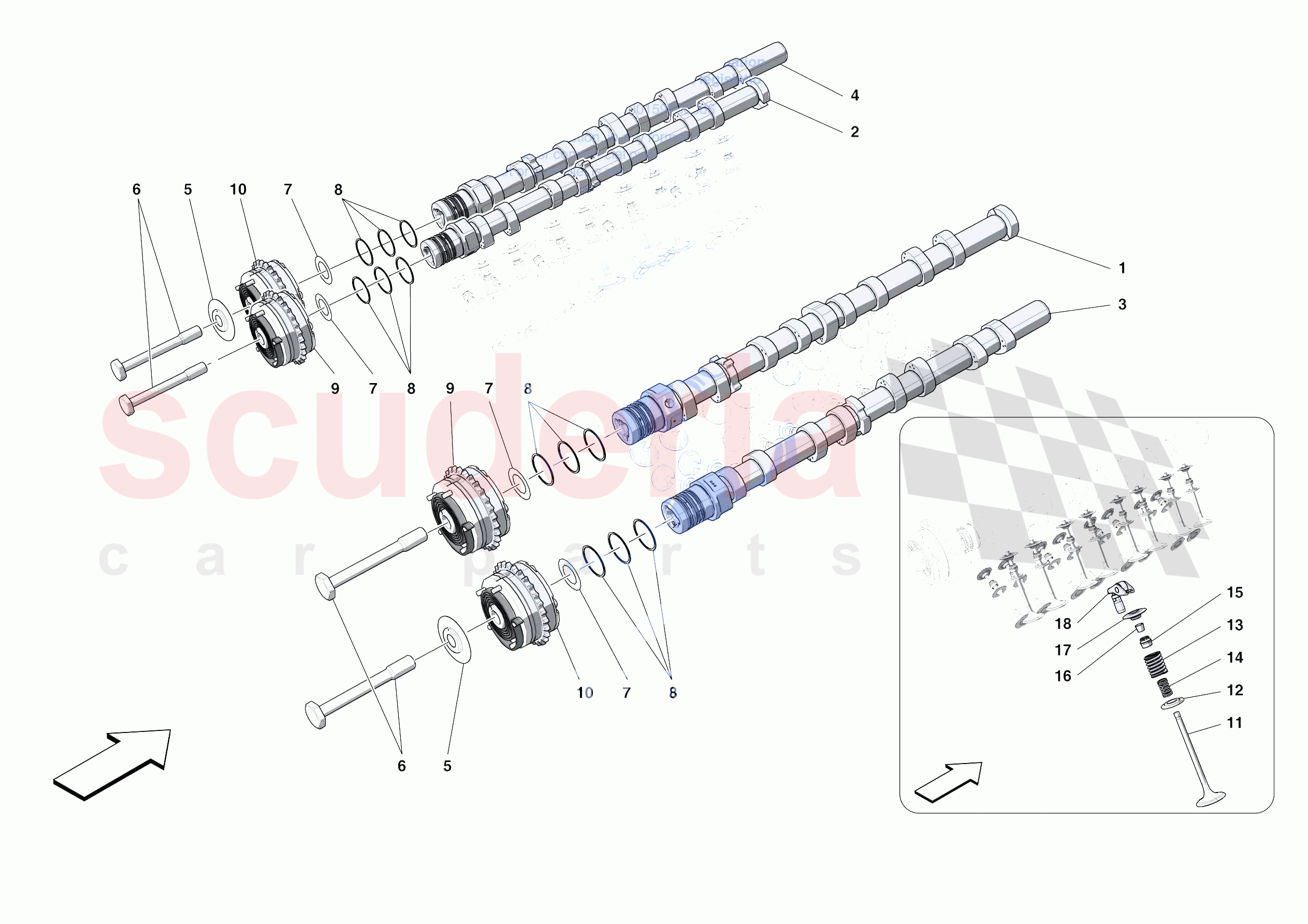 CYLINDER HEADS - TIMING of Ferrari Ferrari F8 Tributo Europe