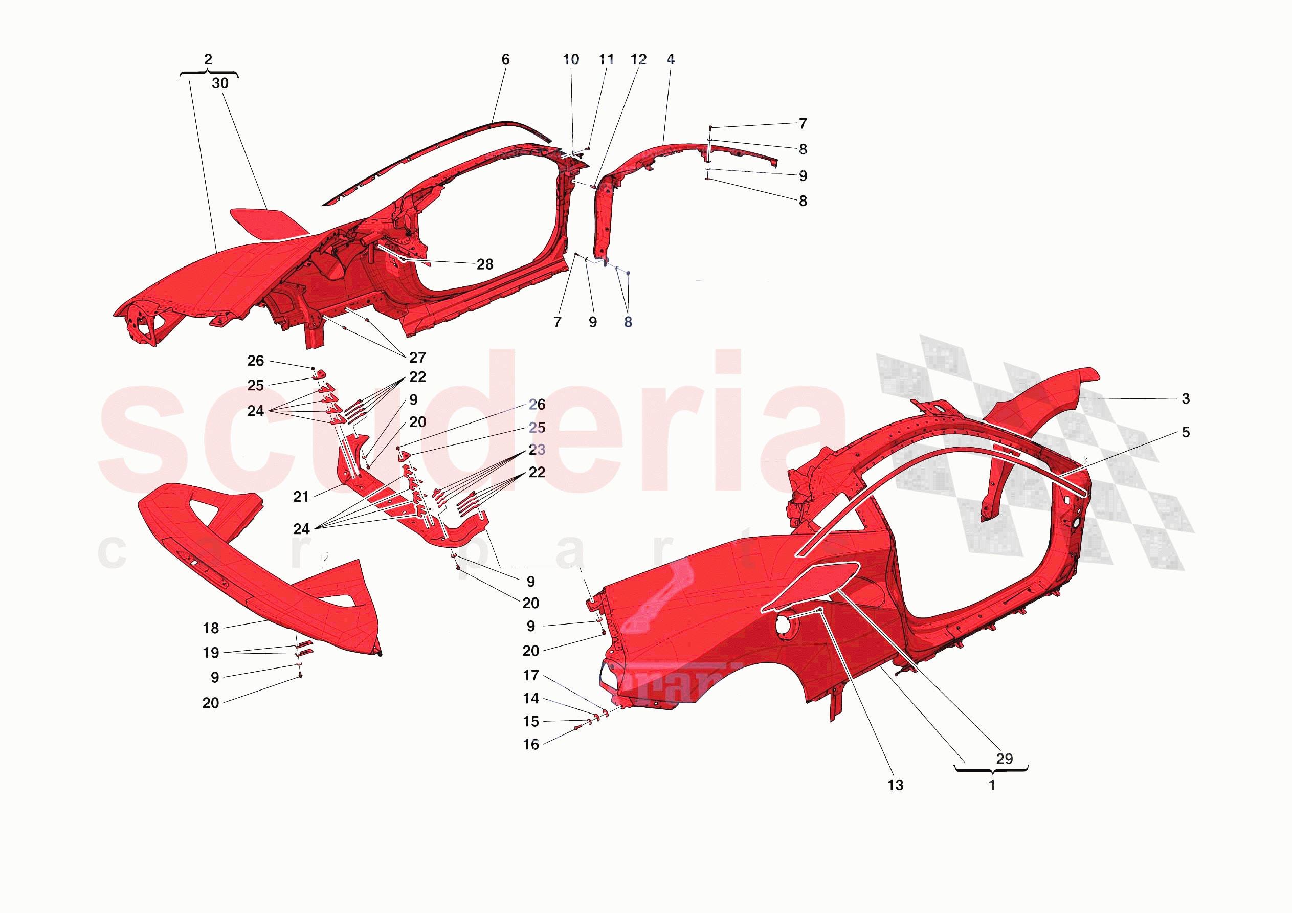 LATERAL OUTER BODYSHELL of Ferrari Ferrari F8 Tributo USA