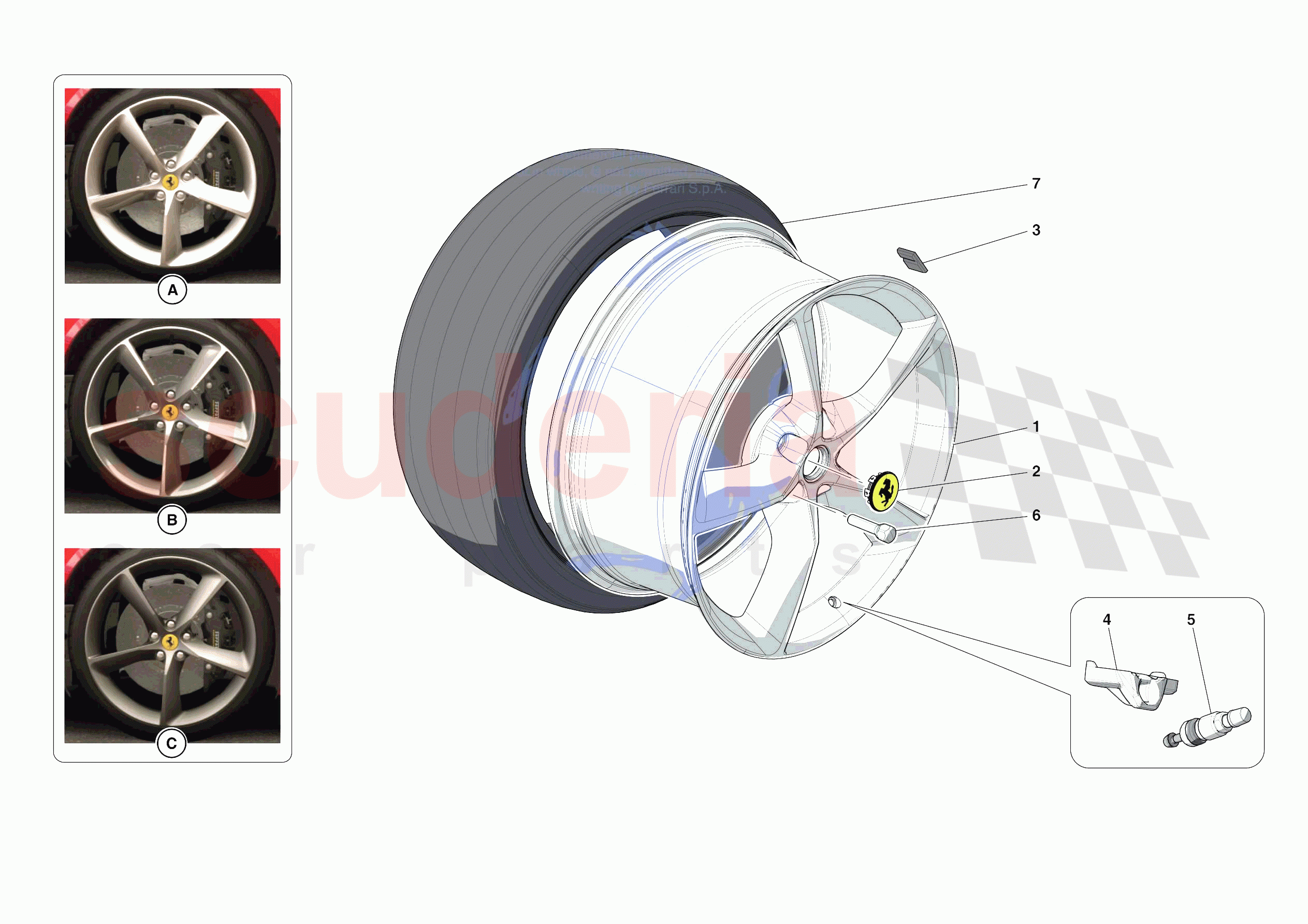 COMPLETE WHEELS of Ferrari Ferrari Monza SPA2 Europe