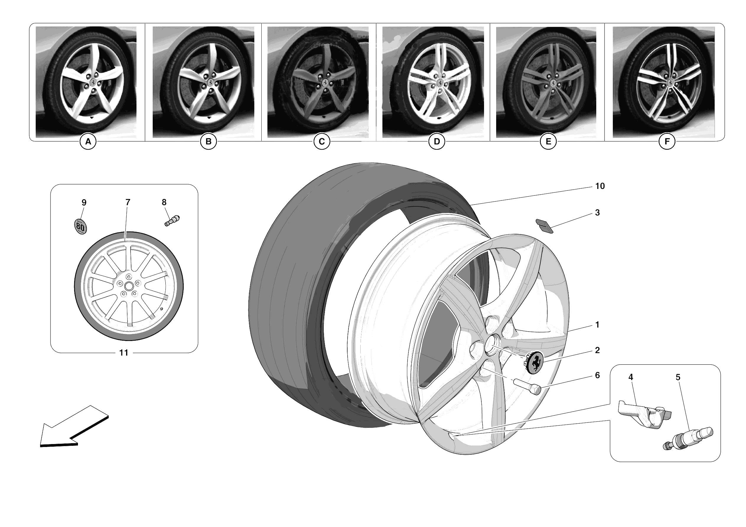 COMPLETE WHEELS of Ferrari Ferrari Portofino Europe