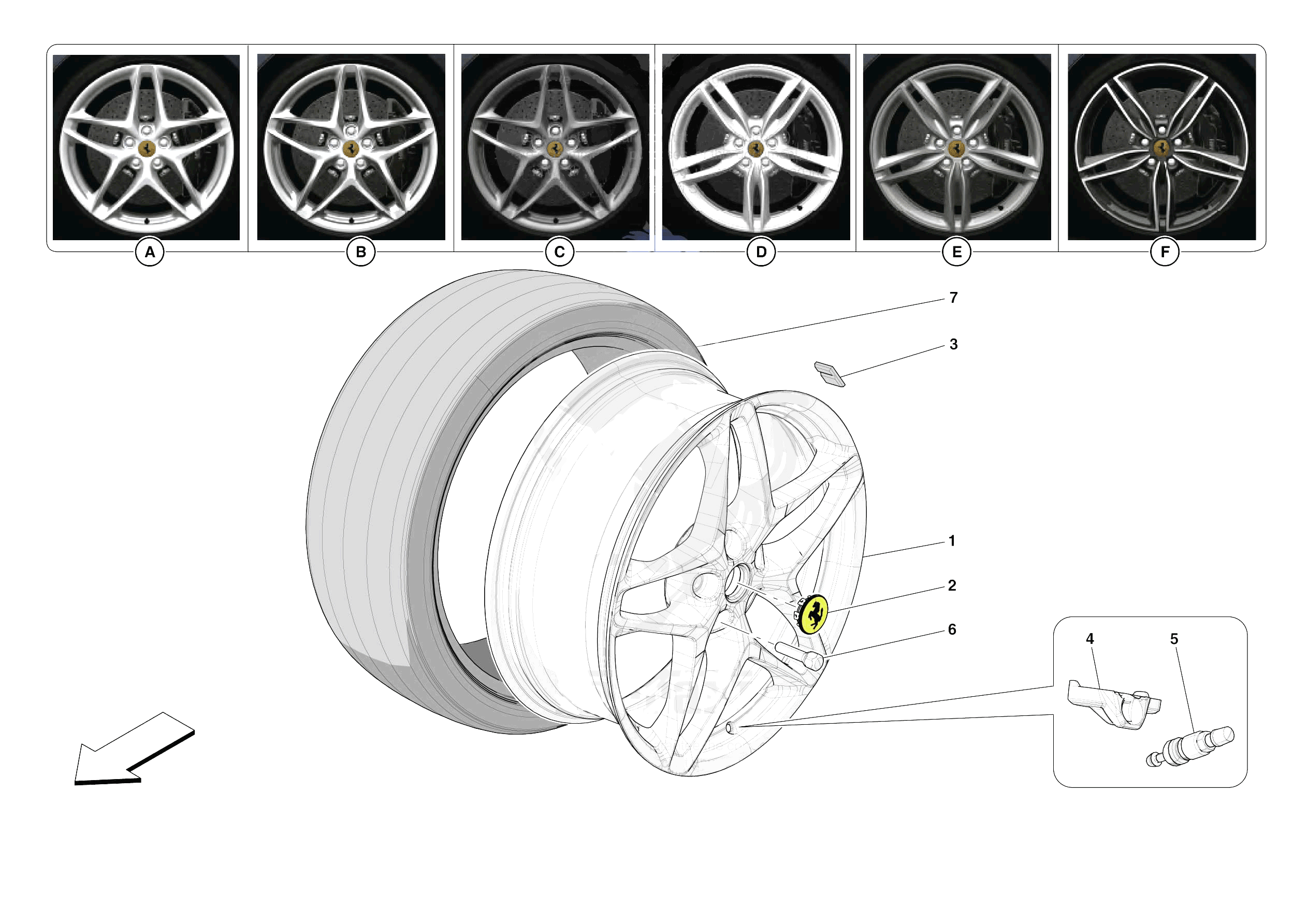 COMPLETE WHEELS of Ferrari Ferrari Roma Spider Europe RH