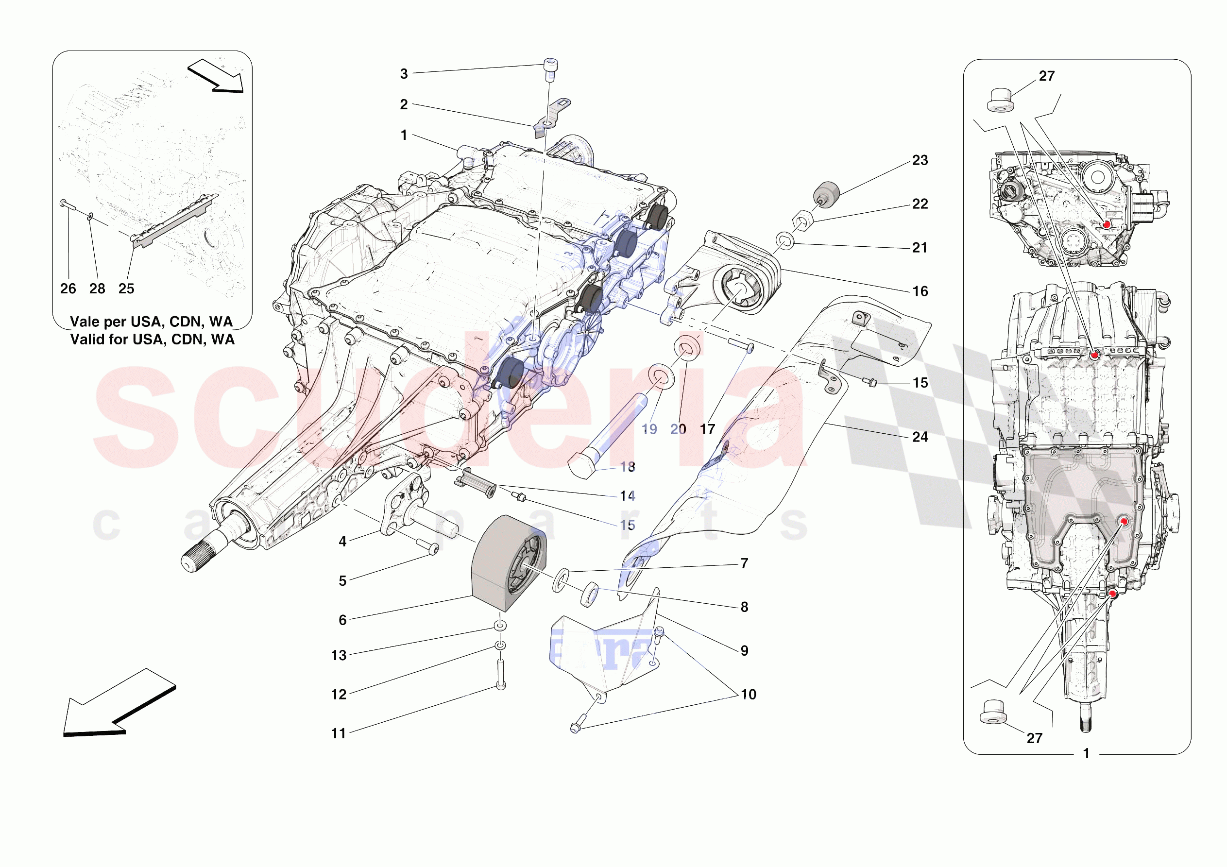 GEARBOX AND FASTENERS of Ferrari Ferrari Roma Spider USA