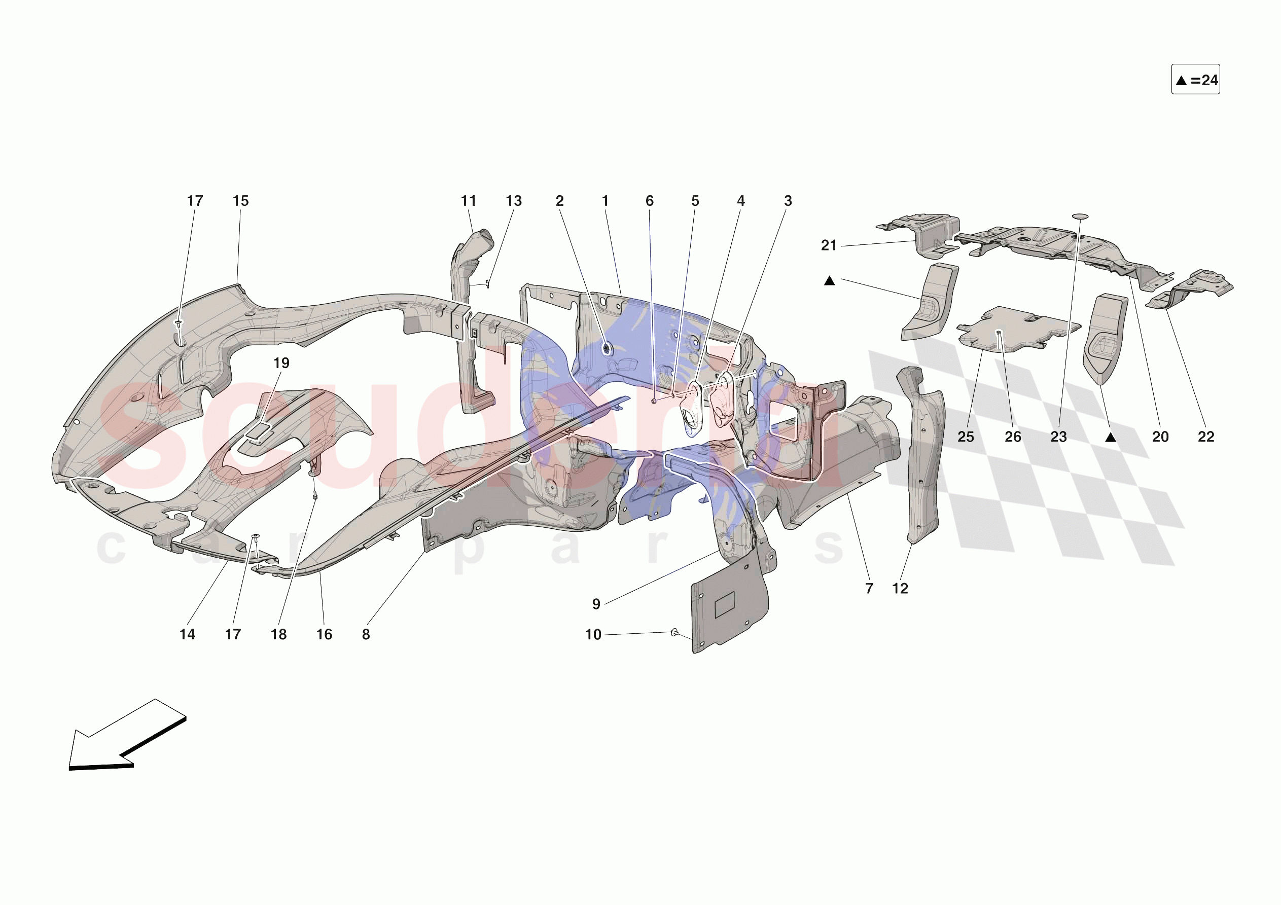 ENGINE COMPARTMENT INSULATION of Ferrari Ferrari Roma USA