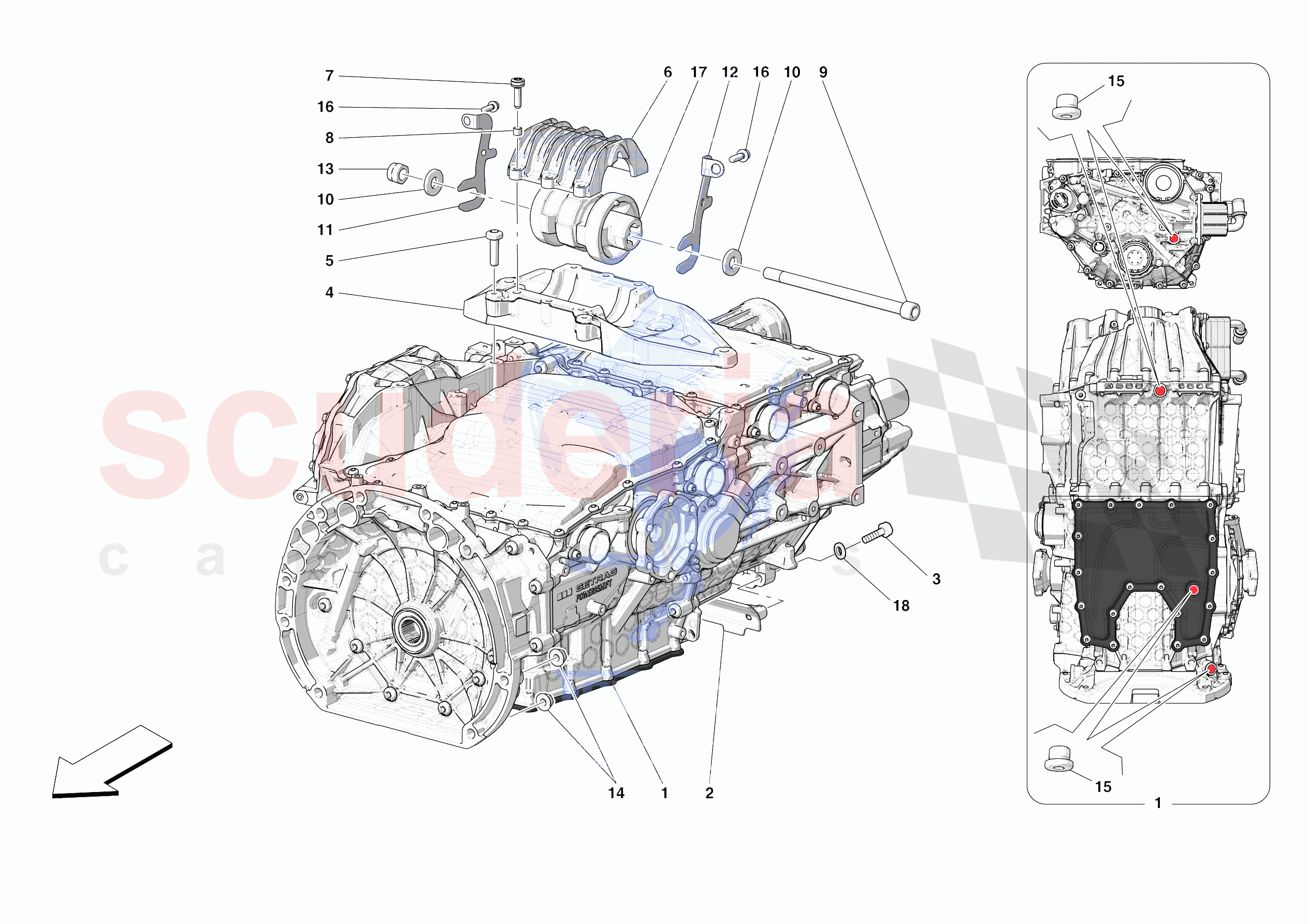 GEARBOX AND FASTENERS of Ferrari Ferrari SF90 Stradale Europe