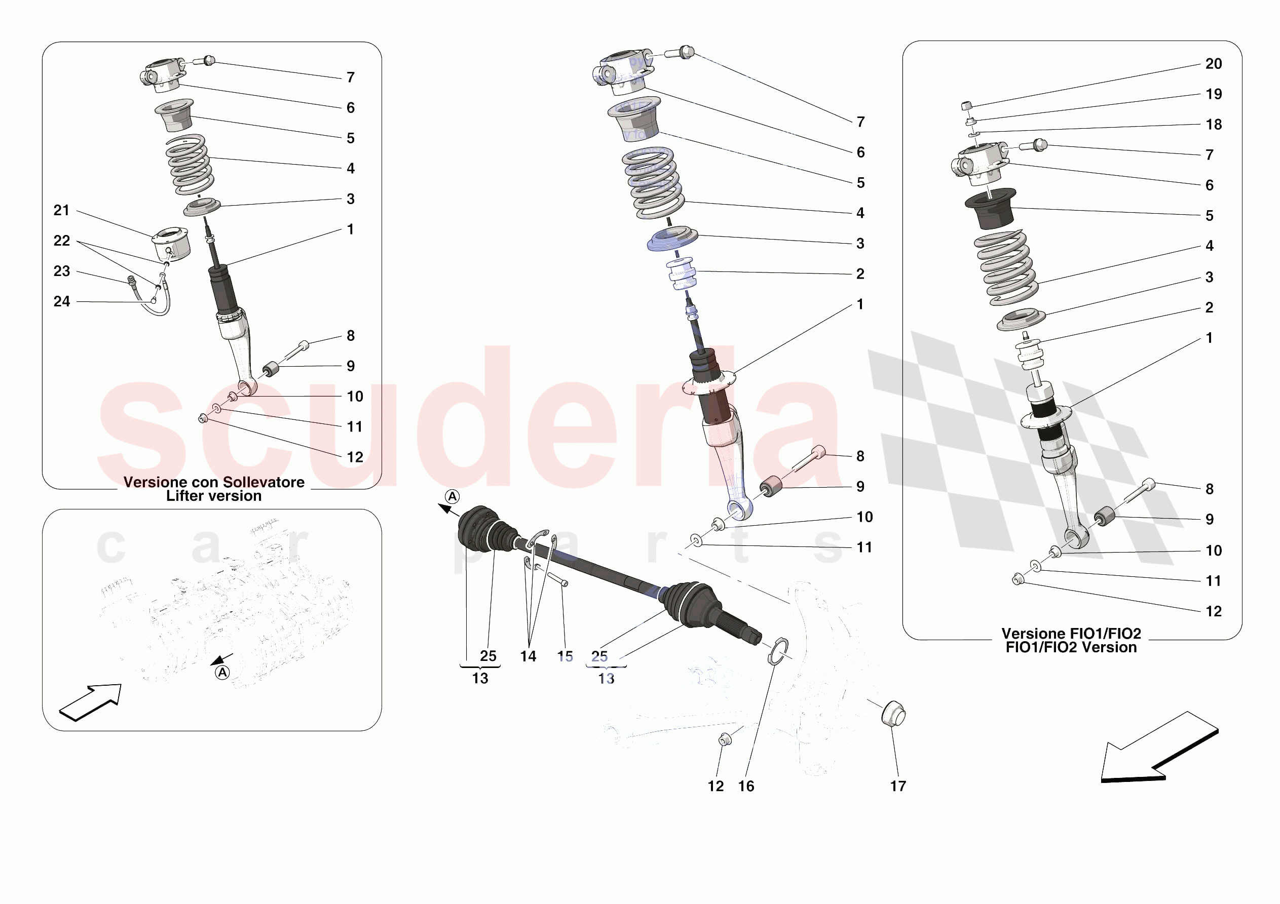 FRONT SUSPENSION - SHOCK ABSORBERS of Ferrari Ferrari SF90 Stradale Europe