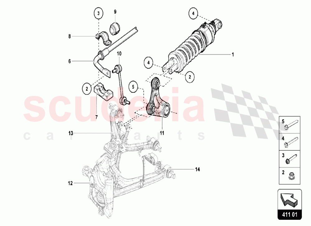 FRONT SUSPENSION of Lamborghini Lamborghini Aventador LP750 SV Coupe