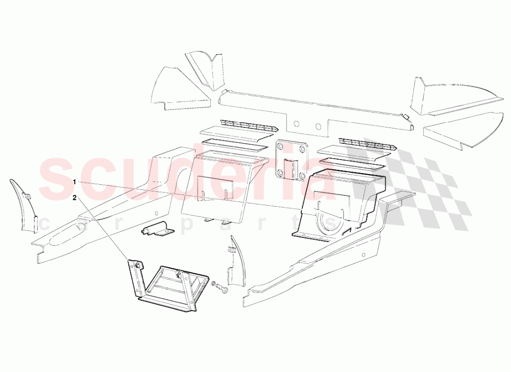 Passenger Compartment Trim (Valid for Australia Version - October 1991) 2 of Lamborghini Lamborghini Diablo (1990-1998)