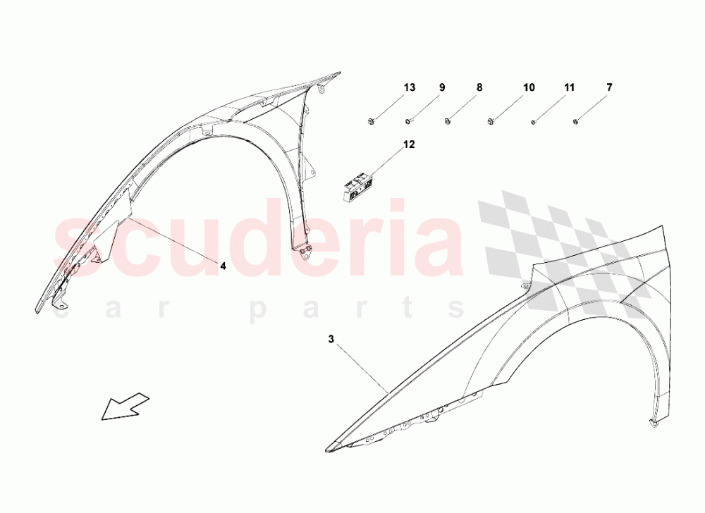 Front Fender of Lamborghini Lamborghini Gallardo (2008)