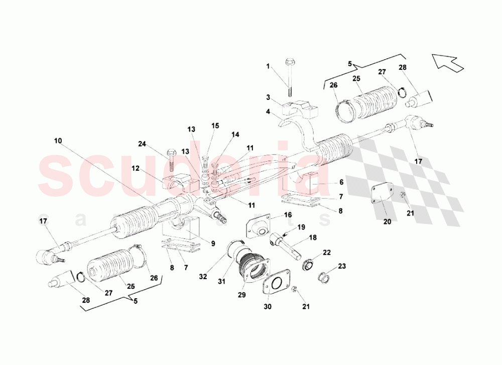 Steering Rack of Lamborghini Lamborghini Gallardo (2003-2005)