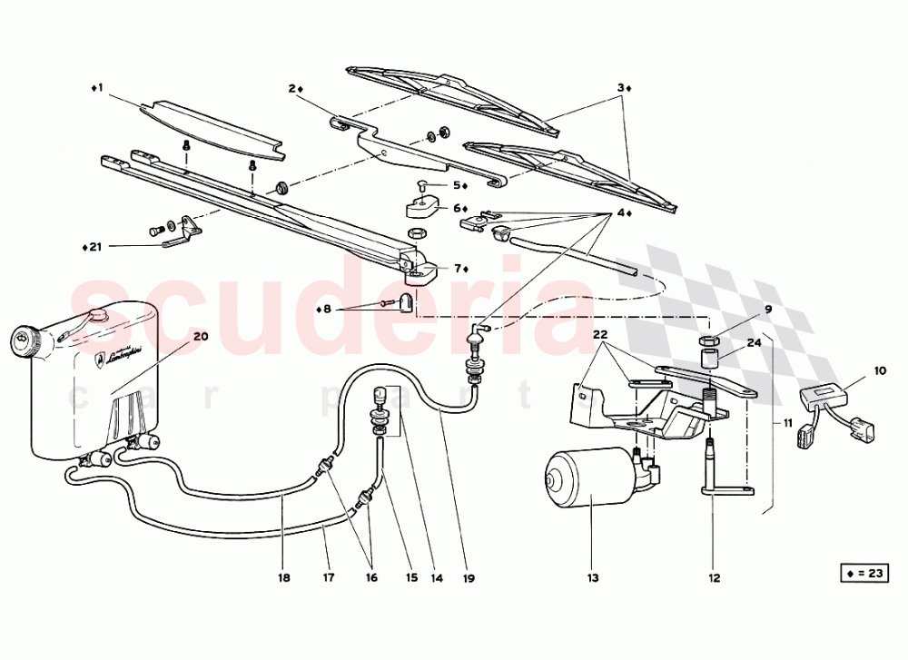 Windscreen Wiper of Lamborghini Lamborghini Diablo GT (1999-2000)