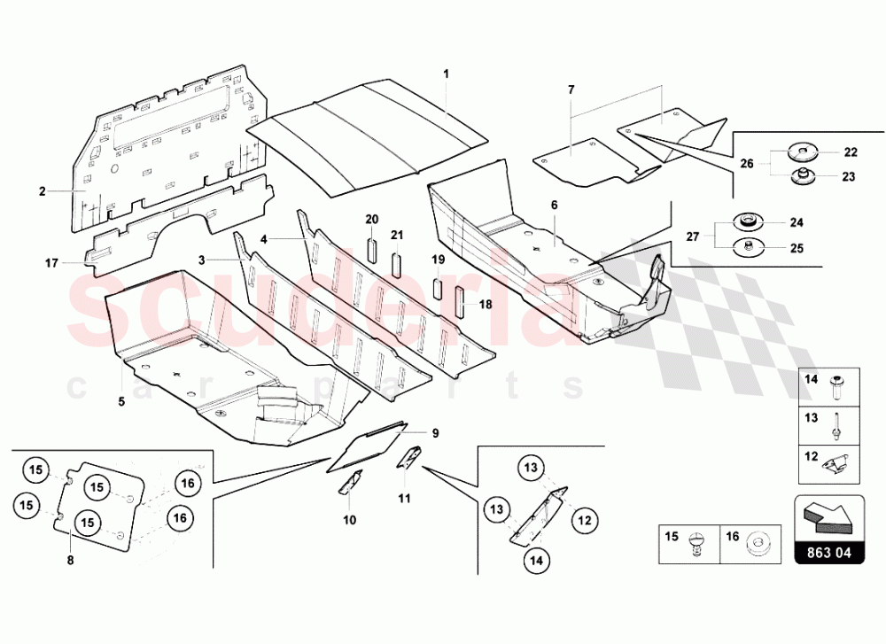 TRIMS AND SOUNDPROOFING of Lamborghini Lamborghini Aventador LP700 Roadster