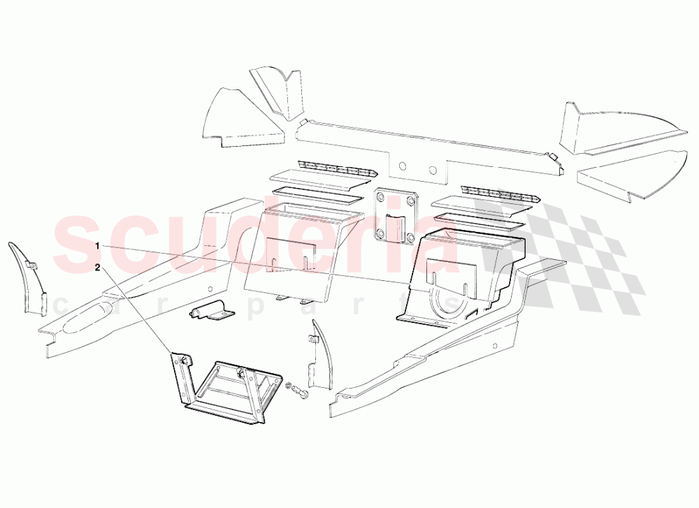 Passenger Compartment Trim (Valid for GB Version - October 1991) 2 of Lamborghini Lamborghini Diablo (1990-1998)