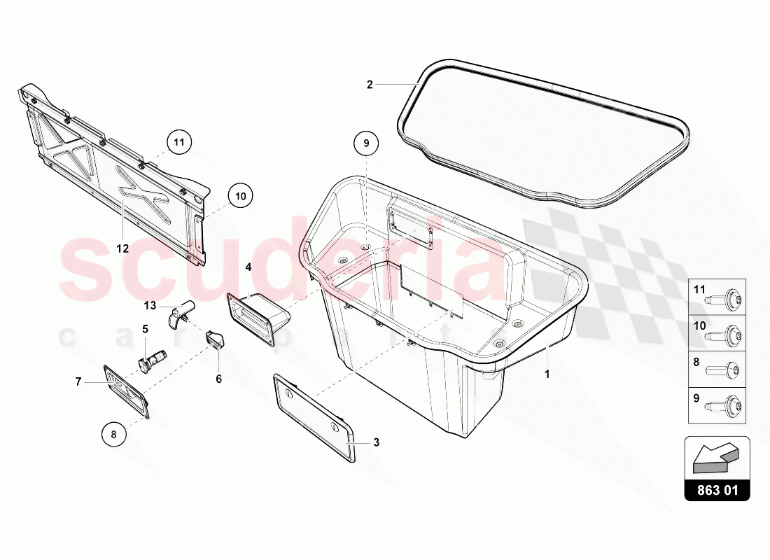 LUGGAGE COMPARTMENT LINING of Lamborghini Lamborghini Huracan Evo Spyder