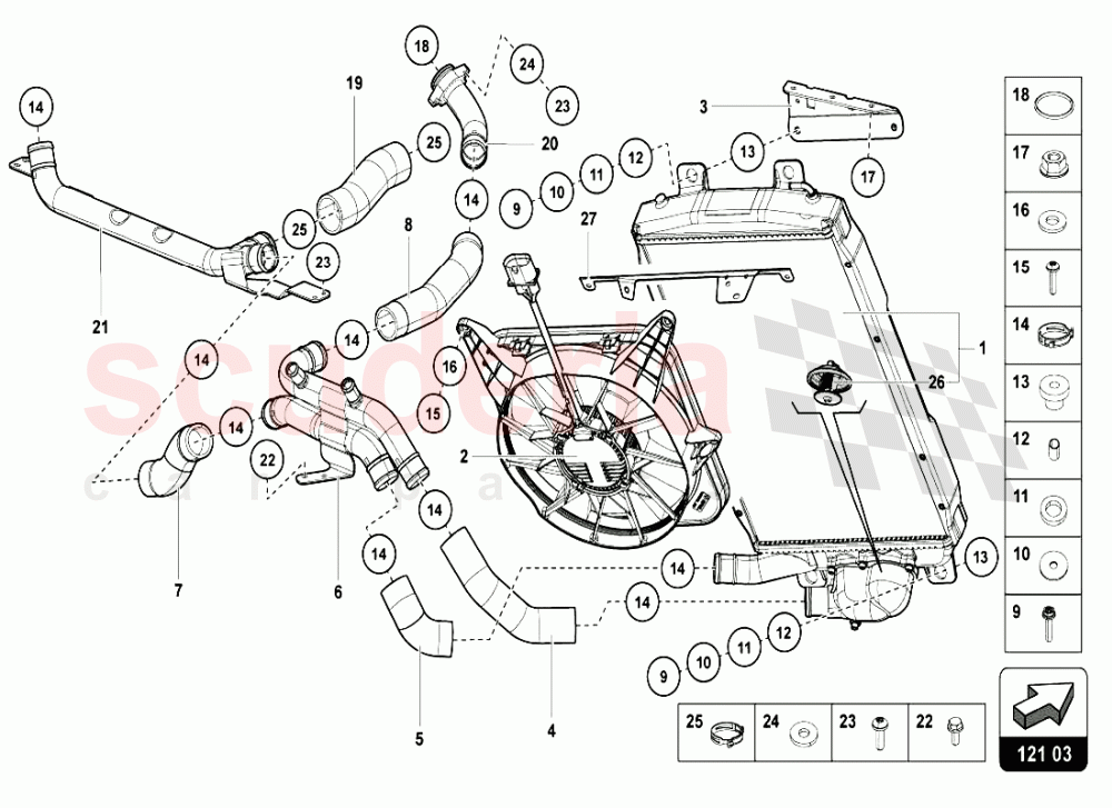 WATER COOLING SYSTEM 2 of Lamborghini Lamborghini Aventador LP720 Coupe