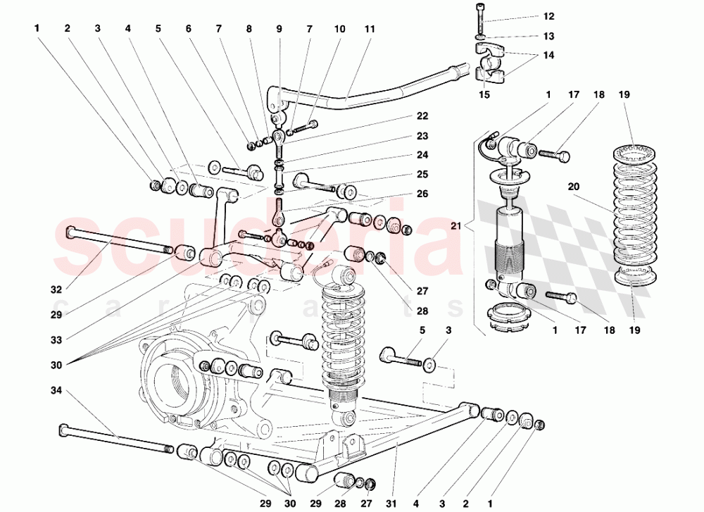 Rear Suspension of Lamborghini Lamborghini Diablo VT (1993-1998)