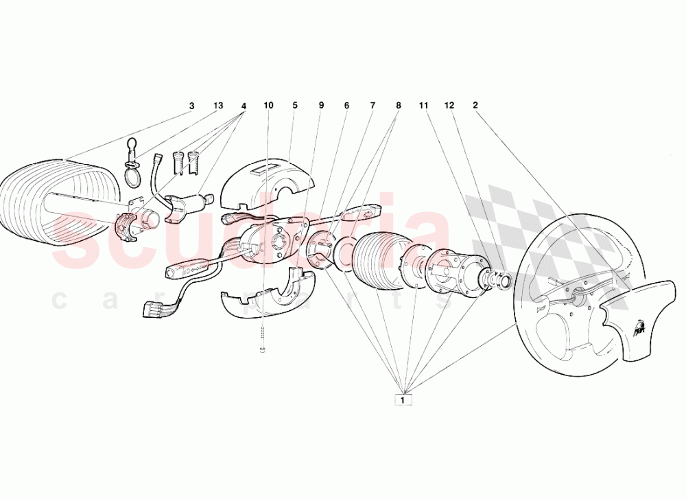Steering (Valid for June 1992 Version) 1 of Lamborghini Lamborghini Diablo (1990-1998)