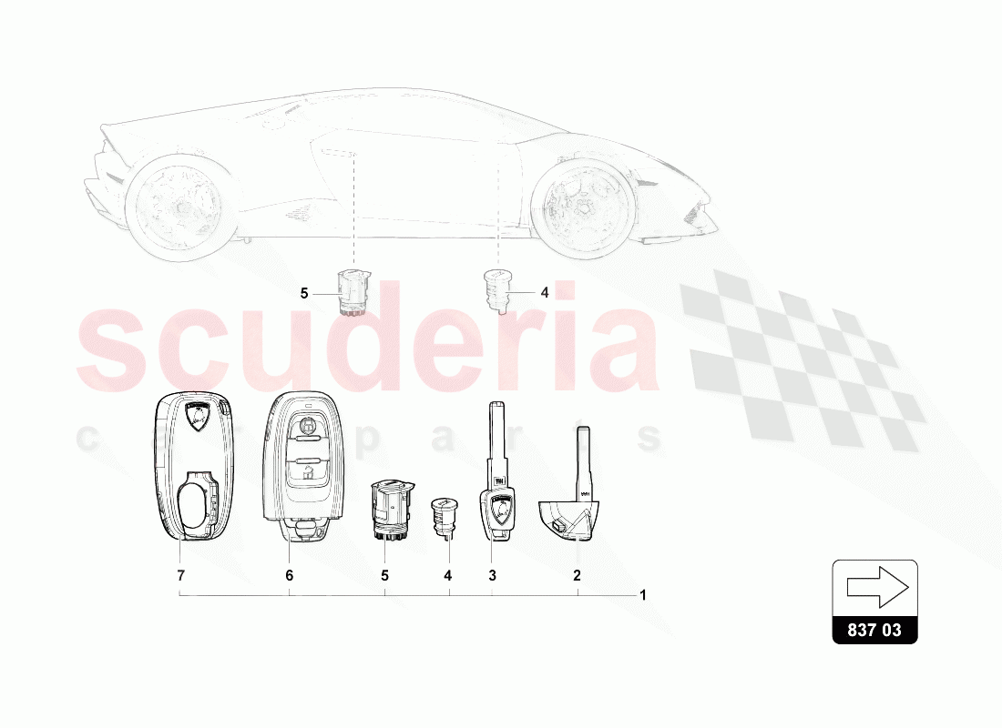 LOCK WITH KEYS of Lamborghini Lamborghini Huracan Evo Spyder