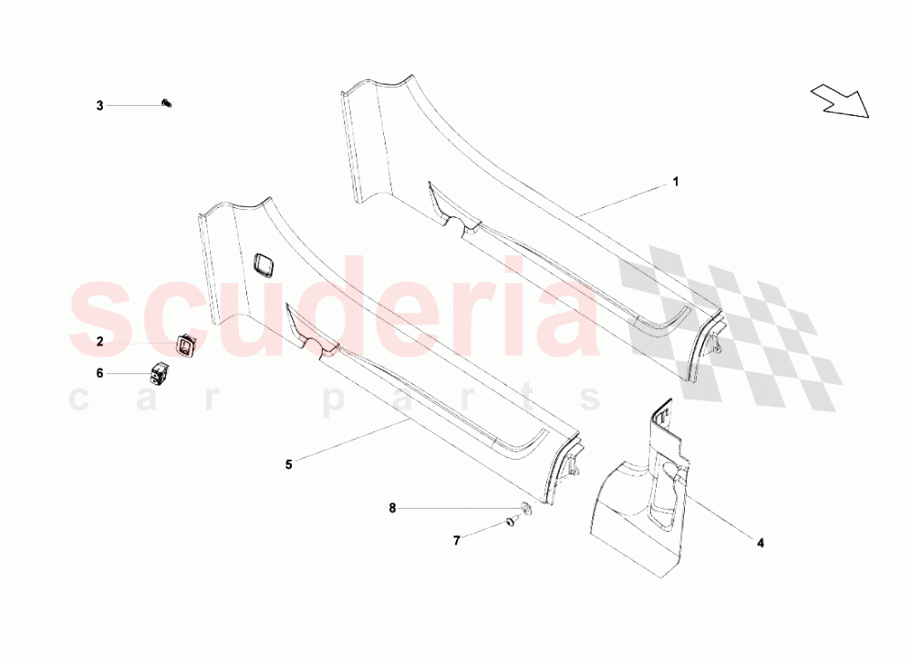 Inner Side Member of Lamborghini Lamborghini Gallardo LP560 Spyder