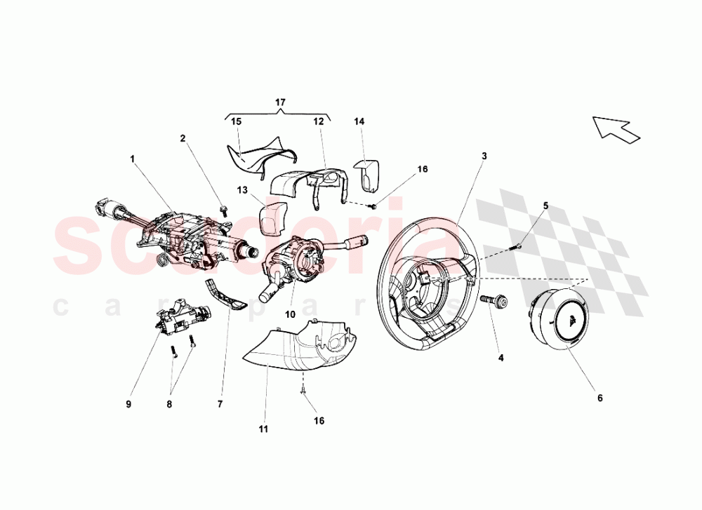 Steering of Lamborghini Lamborghini Gallardo (2008)