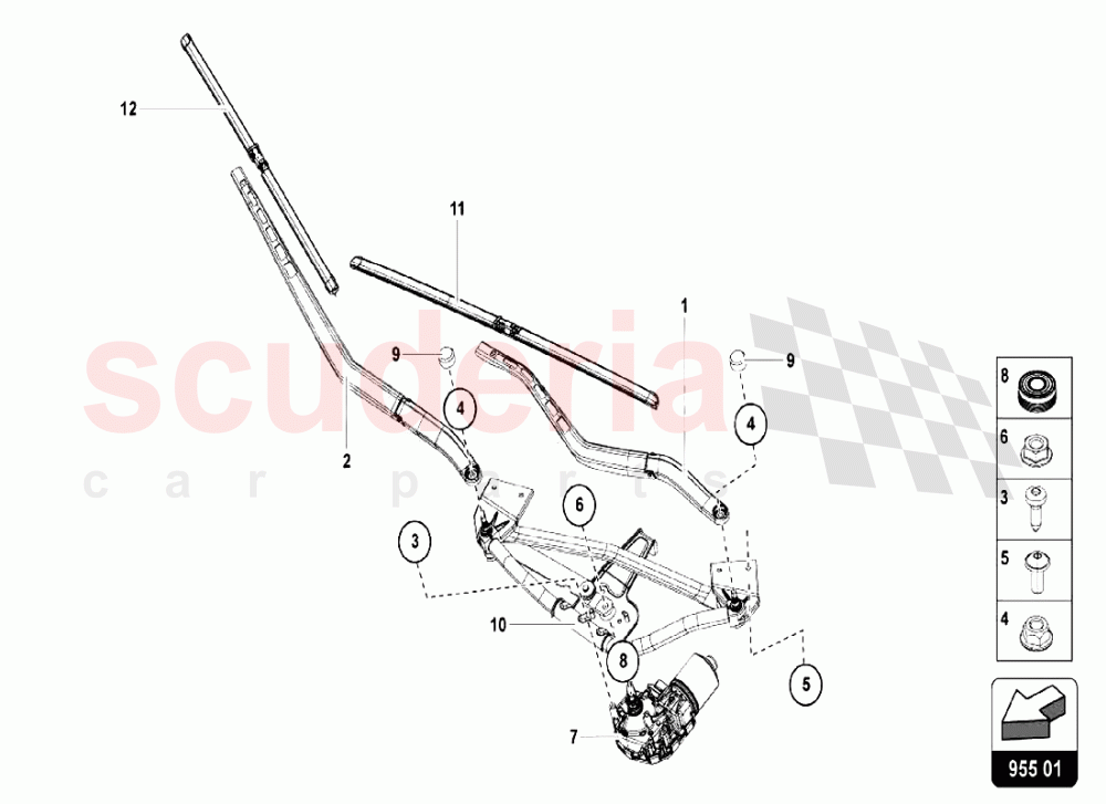 WINDSHIELD WIPER of Lamborghini Lamborghini Aventador LP750 SV Coupe