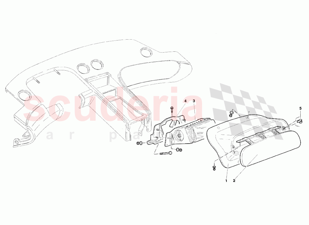 Passenger Compartment Trims (Valid for USA 1998) of Lamborghini Lamborghini Diablo VT Roadster (1998-2000)