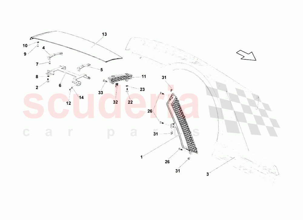 Rear Fender of Lamborghini Lamborghini Gallardo LP570 4 SL