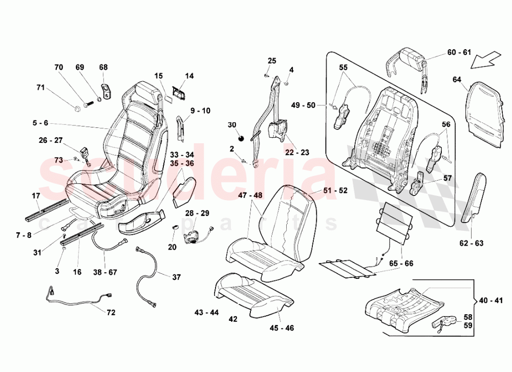 Seats And Safety Belts of Lamborghini Lamborghini Gallardo LP560 Coupe