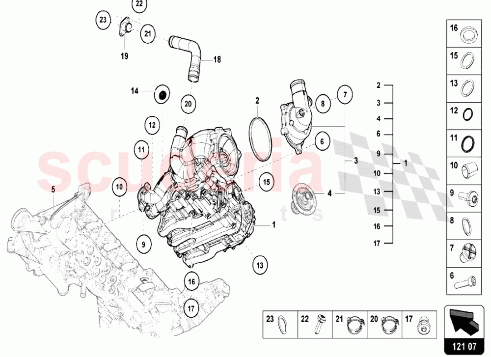 Water Oil Pump 1 of Lamborghini Lamborghini Huracan LP580 Coupe