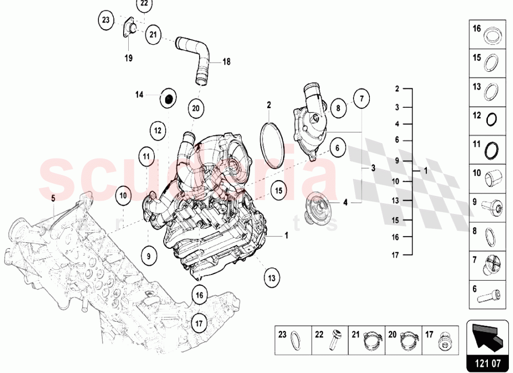 WATER OIL PUMP 1 of Lamborghini Lamborghini Huracan LP610 Spyder