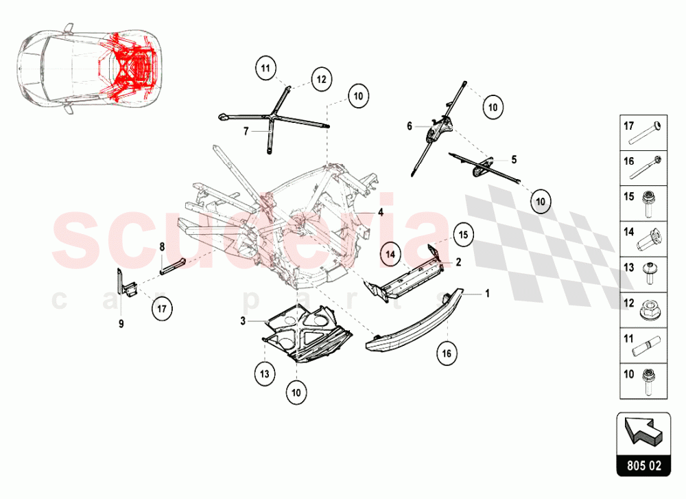 REAR FRAME OUTER ELEMENTS of Lamborghini Lamborghini Huracan LP610 Coupe