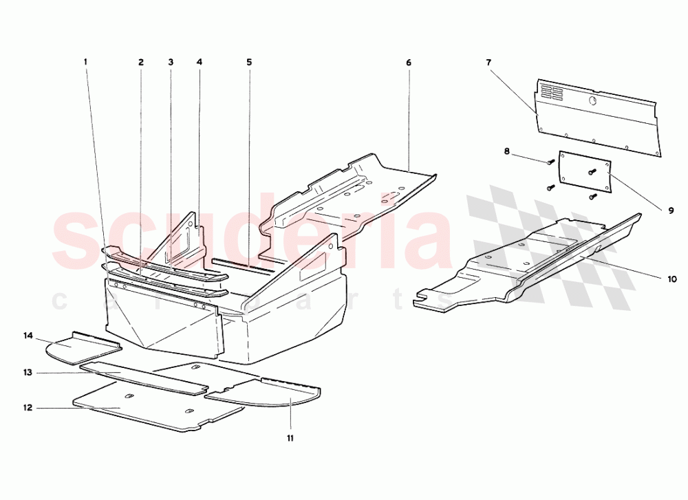 Frame Floor Panels of Lamborghini Lamborghini Diablo VT 6.0 (2000-2001)