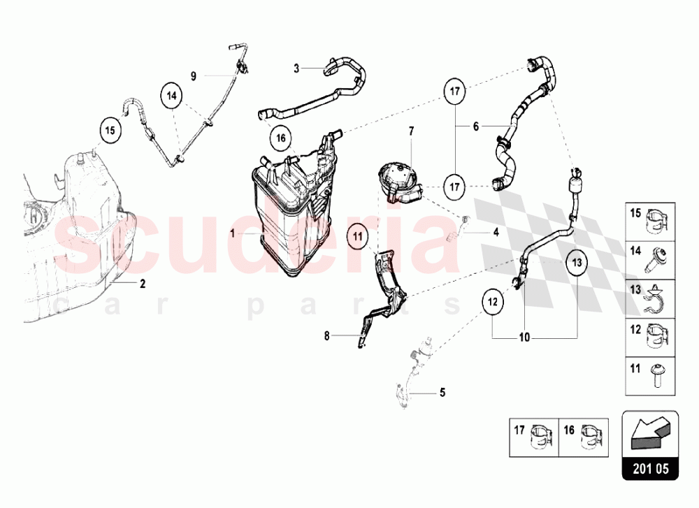 VAPOR FILTER of Lamborghini Lamborghini Huracan LP610 Spyder