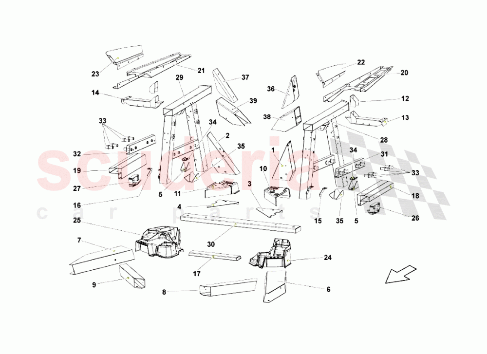 Rear Frame Elements 2 of Lamborghini Lamborghini Gallardo Superleggera