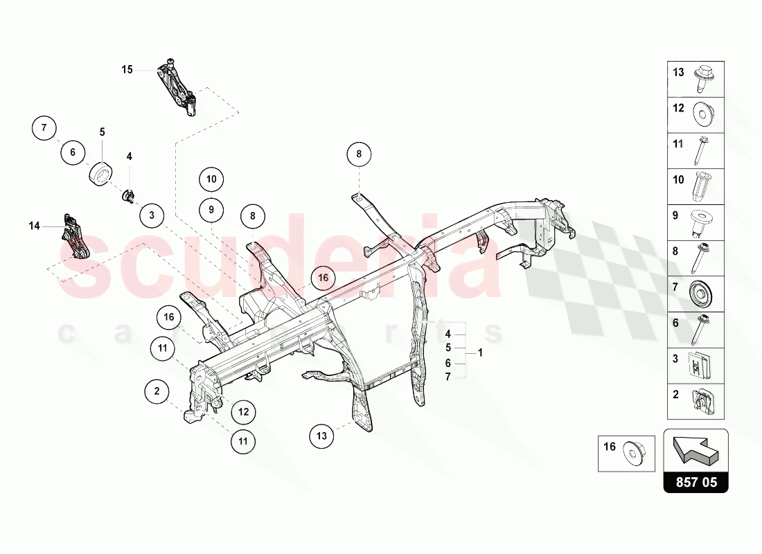 CROSS MEMBER FOR DASH PANEL of Lamborghini Lamborghini Urus