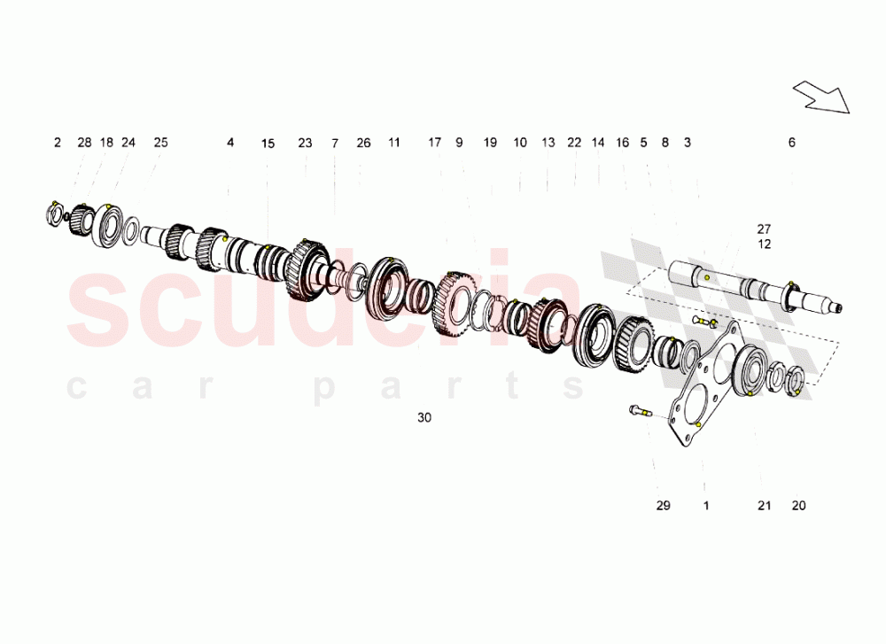 Main Shaft of Lamborghini Lamborghini Gallardo (2003-2005)