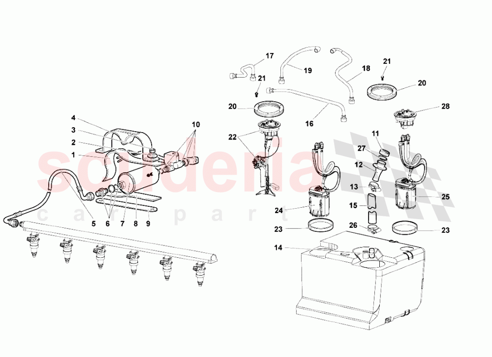 FUEL SYSTEM of Lamborghini Lamborghini Murcielago