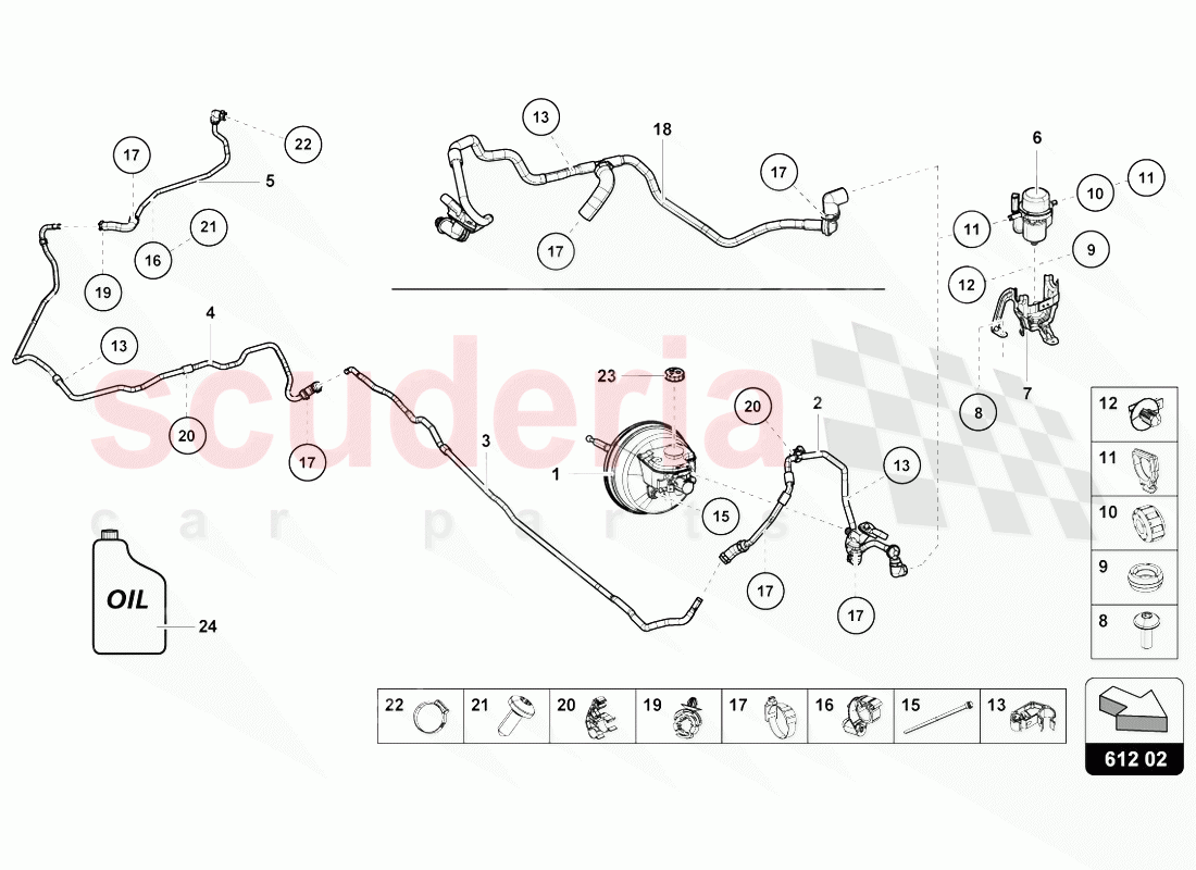 HYDRAULIC SYSTEM FOR BRAKE SERVO of Lamborghini Lamborghini Huracan Evo Spyder