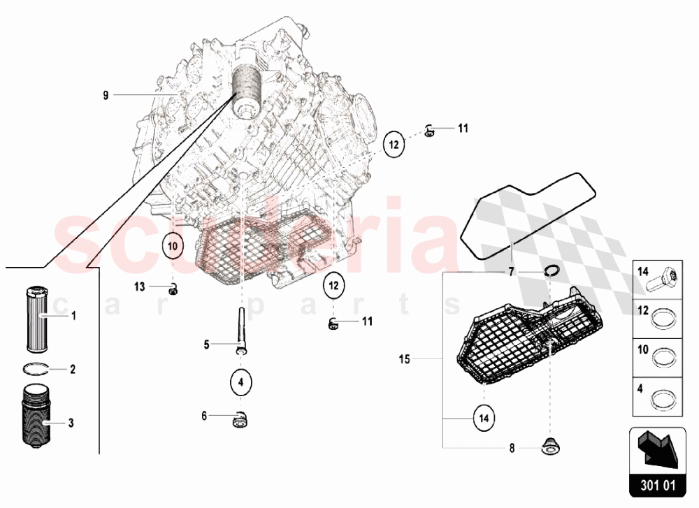 Gearbox Oil Filter of Lamborghini Lamborghini Huracan LP580 Coupe