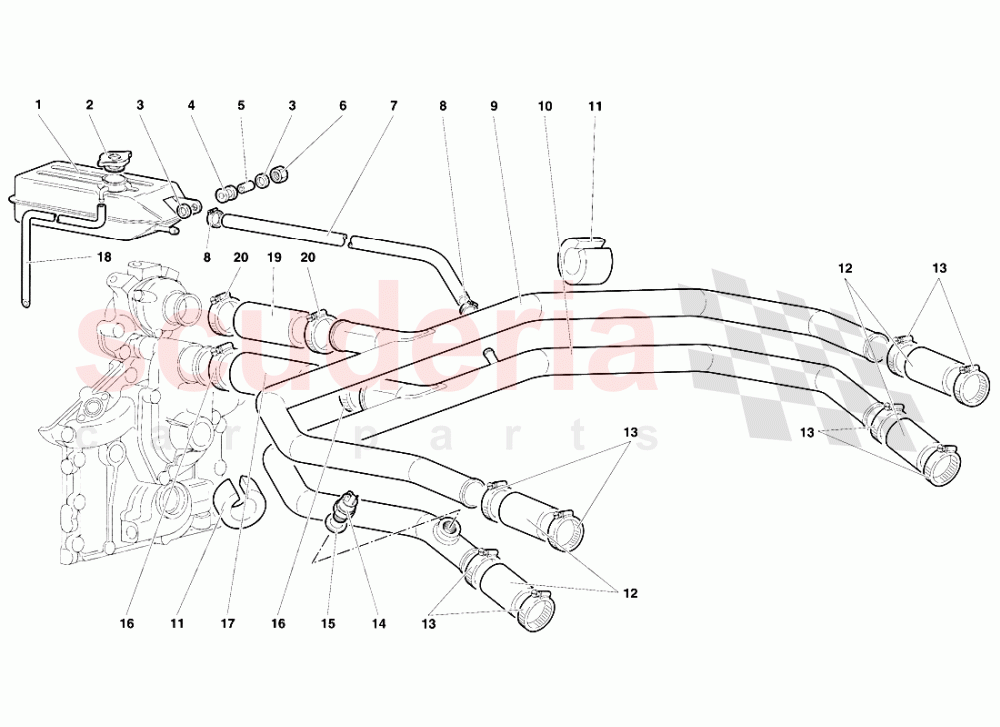 Water Cooling System of Lamborghini Lamborghini Diablo SE30 (1993-1995)