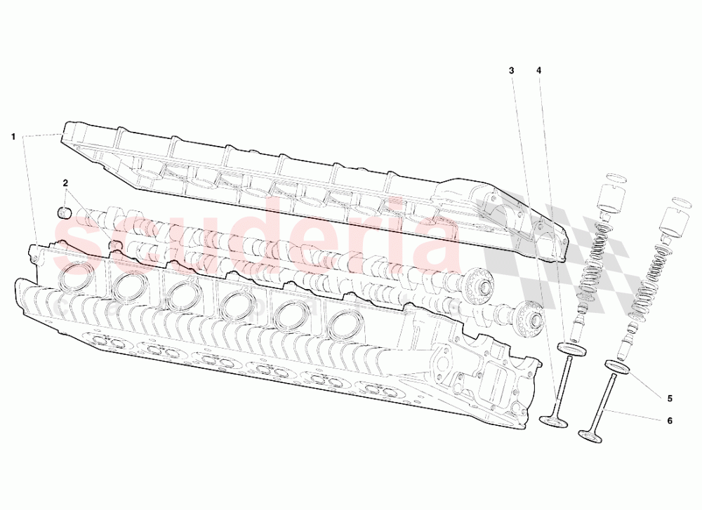 Left Cylinder Head (Valid for USA - January 1995) of Lamborghini Lamborghini Diablo SE30 (1993-1995)