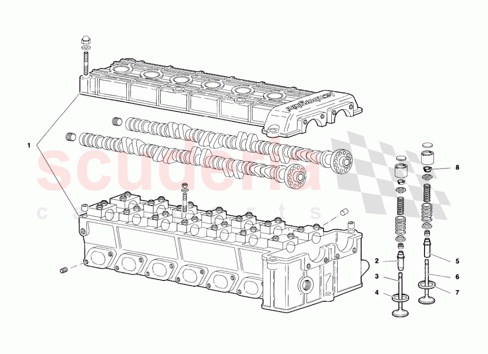 Right Cylinder Head (Valid for Canada - March 1997) of Lamborghini Lamborghini Diablo SV (1995-1997)