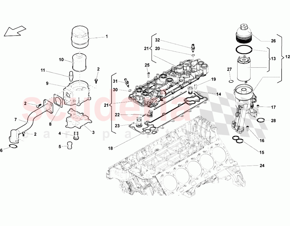 Oil Filter of Lamborghini Lamborghini Gallardo (2008)