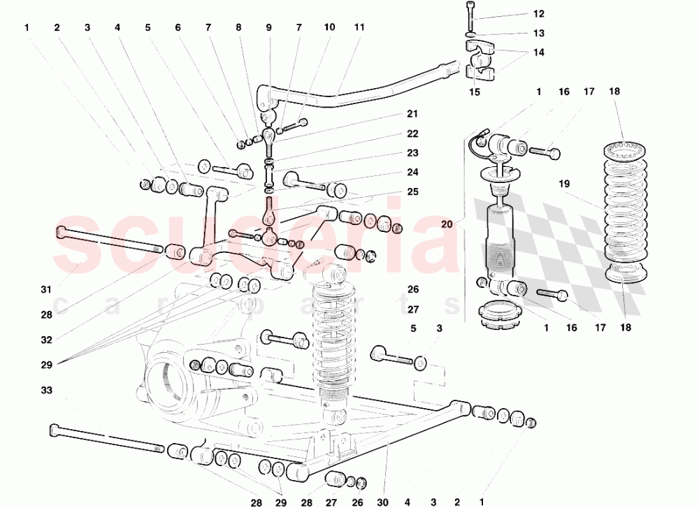 Rear Suspension of Lamborghini Lamborghini Diablo VT Roadster (1998-2000)