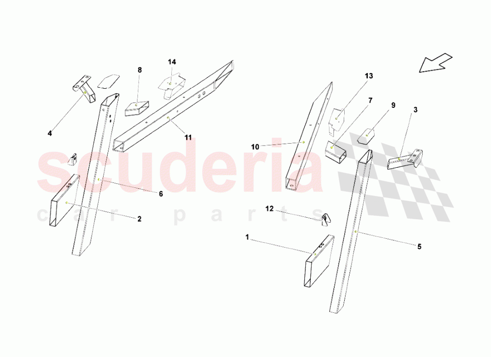 Rear Frame Elements 3 of Lamborghini Lamborghini Gallardo LP560 Coupe