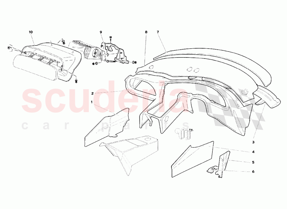 Passenger Compartment Trims (Valid for GB and Australia - July 1999) of Lamborghini Lamborghini Diablo SV (1999)