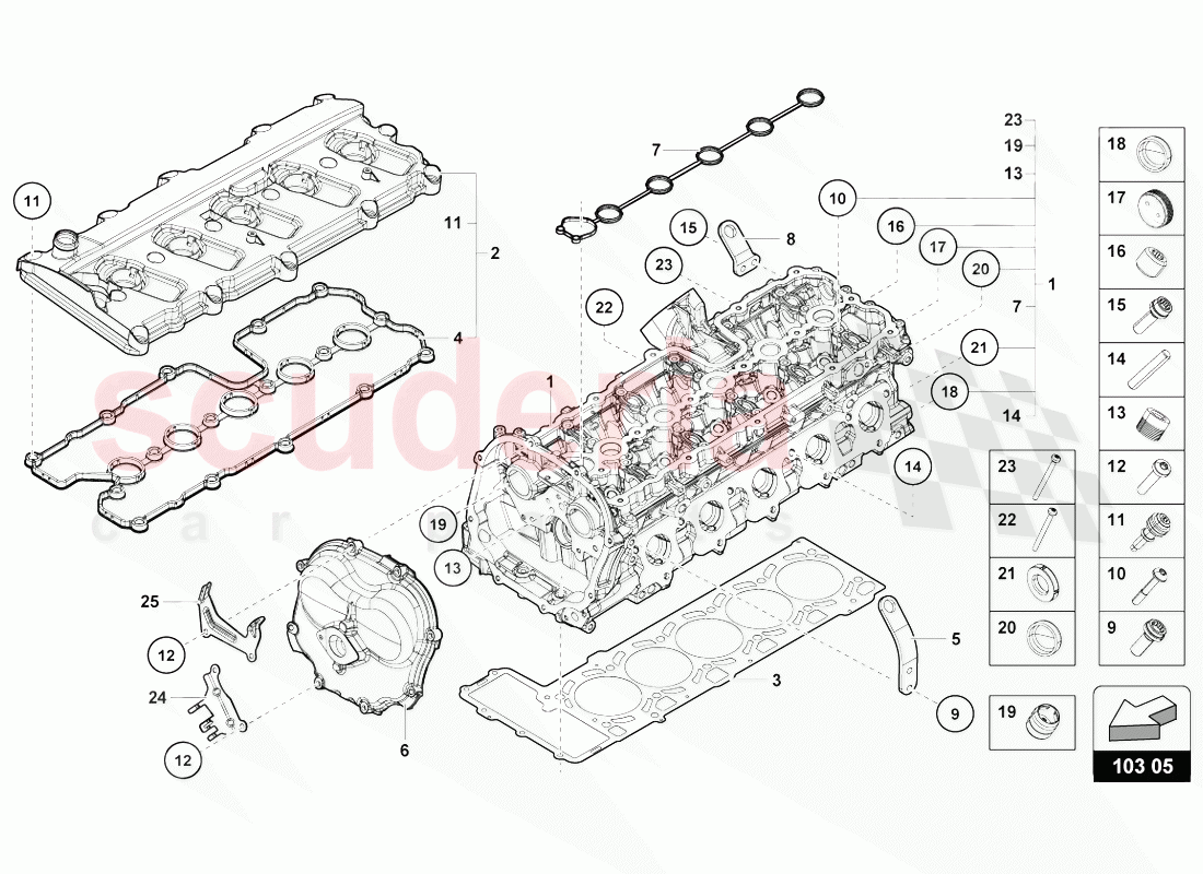 COMPLETE CYLINDER HEAD of Lamborghini Lamborghini Huracan Evo Spyder