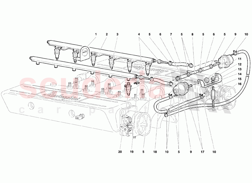 Fuel System 1 of Lamborghini Lamborghini Diablo SE30 (1993-1995)