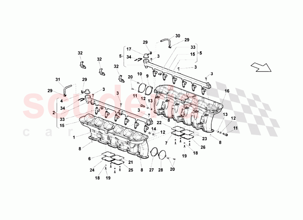 Intake Manifold 2 of Lamborghini Lamborghini Murcielago LP670