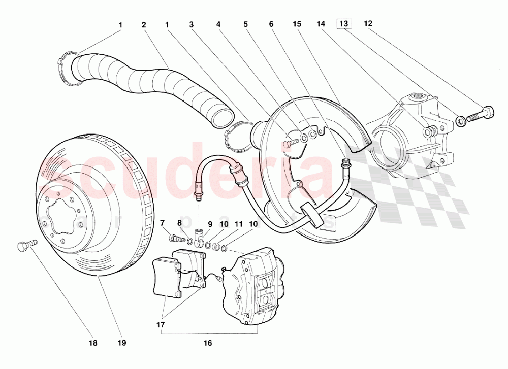 Front Brakes (Valid for June 1992 Version) of Lamborghini Lamborghini Diablo (1990-1998)